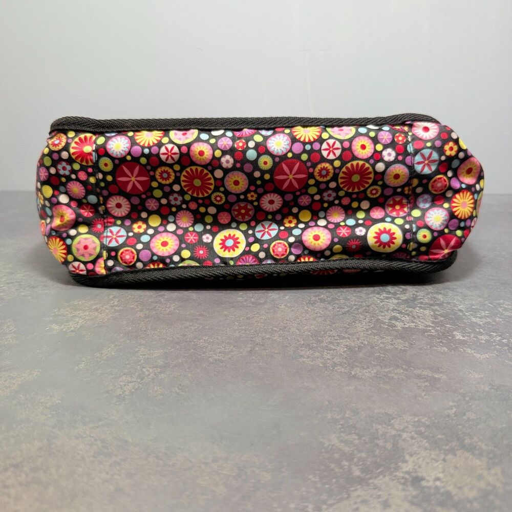 Street Lites Medium 9 Pocket Organizer Black Multicolor Floral Shoulder Bag - Picture 5 of 8